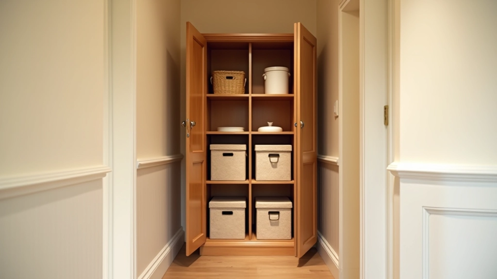Victorian terrace hallway showing original period alcove cupboards and restored recessed storage features